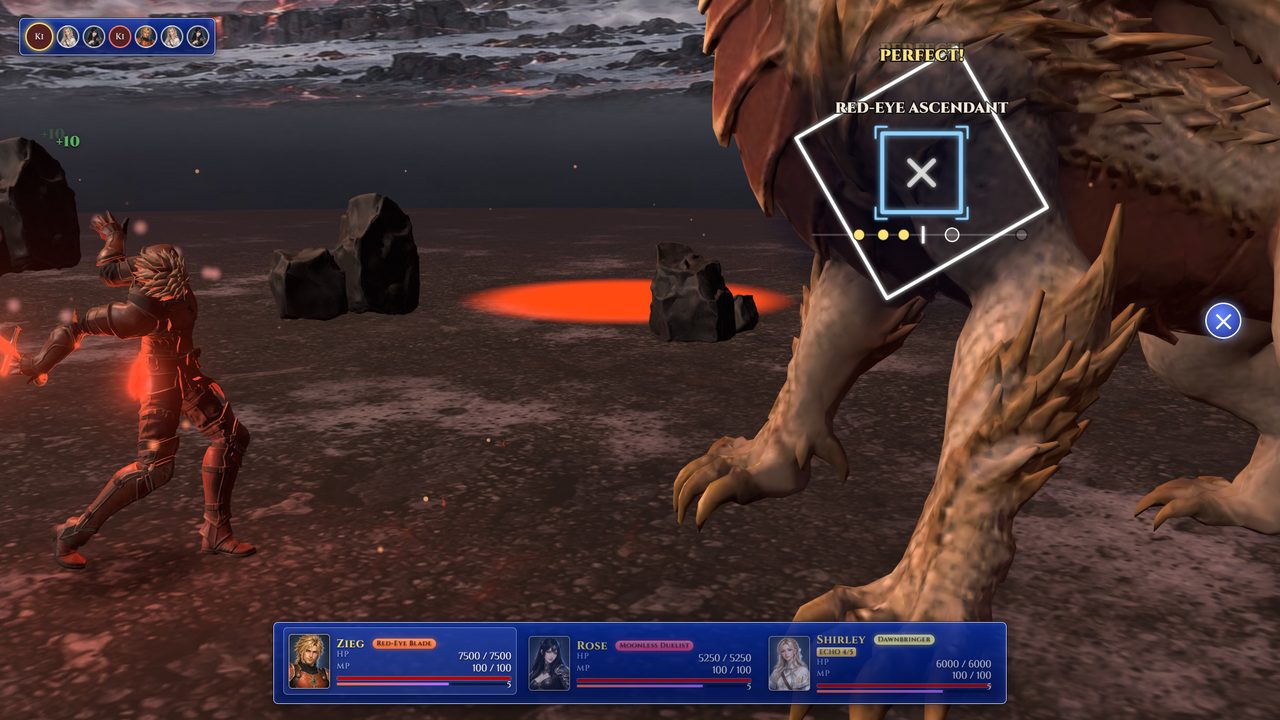 An Addition in battle: a timing square closes on a dragon
